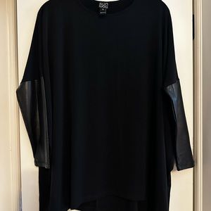 Clara Sun Woo black mixed fabric shirt